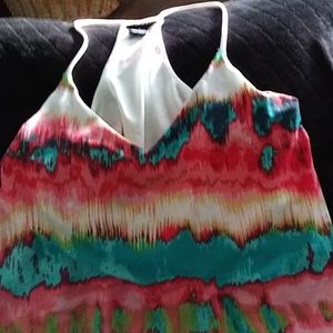 Rue 21 racer back dressy sleeveless top.looks almost like water color painting